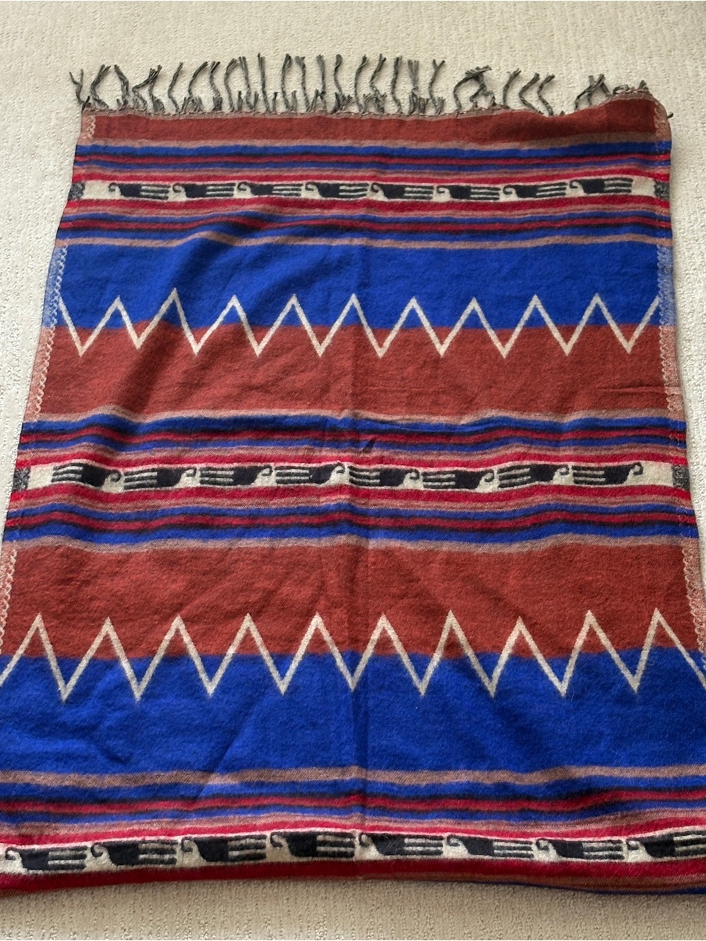 El Paso Saddle Blanket Co. Southwest Aztec Toss Throw Mexican Vintage